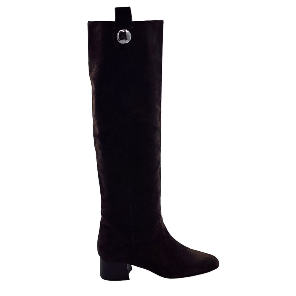 SEBASTIAN MILANO Brown Suede Heeled Pull on Knee-High Tall Boots Size 37 7